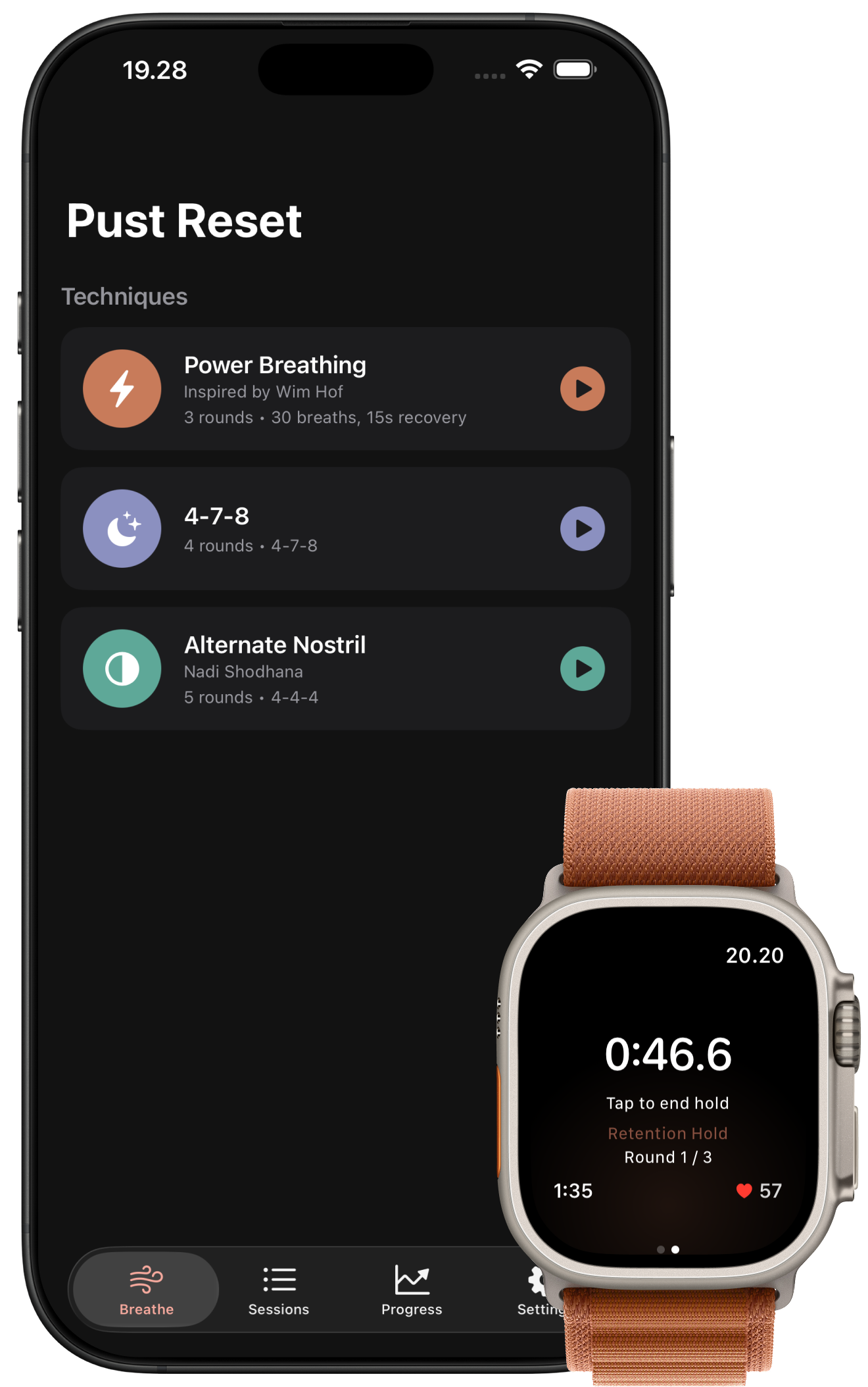 Pust Reset on iPhone and Apple Watch